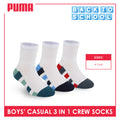 Puma Boys’ Cotton Thin Casual Crew Socks 3 pairs in 1 pack PBCKG32