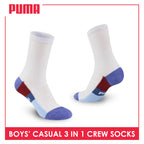 Puma Boys’ Cotton Thin Crew Socks 3 pairs in a pack PBCKG33