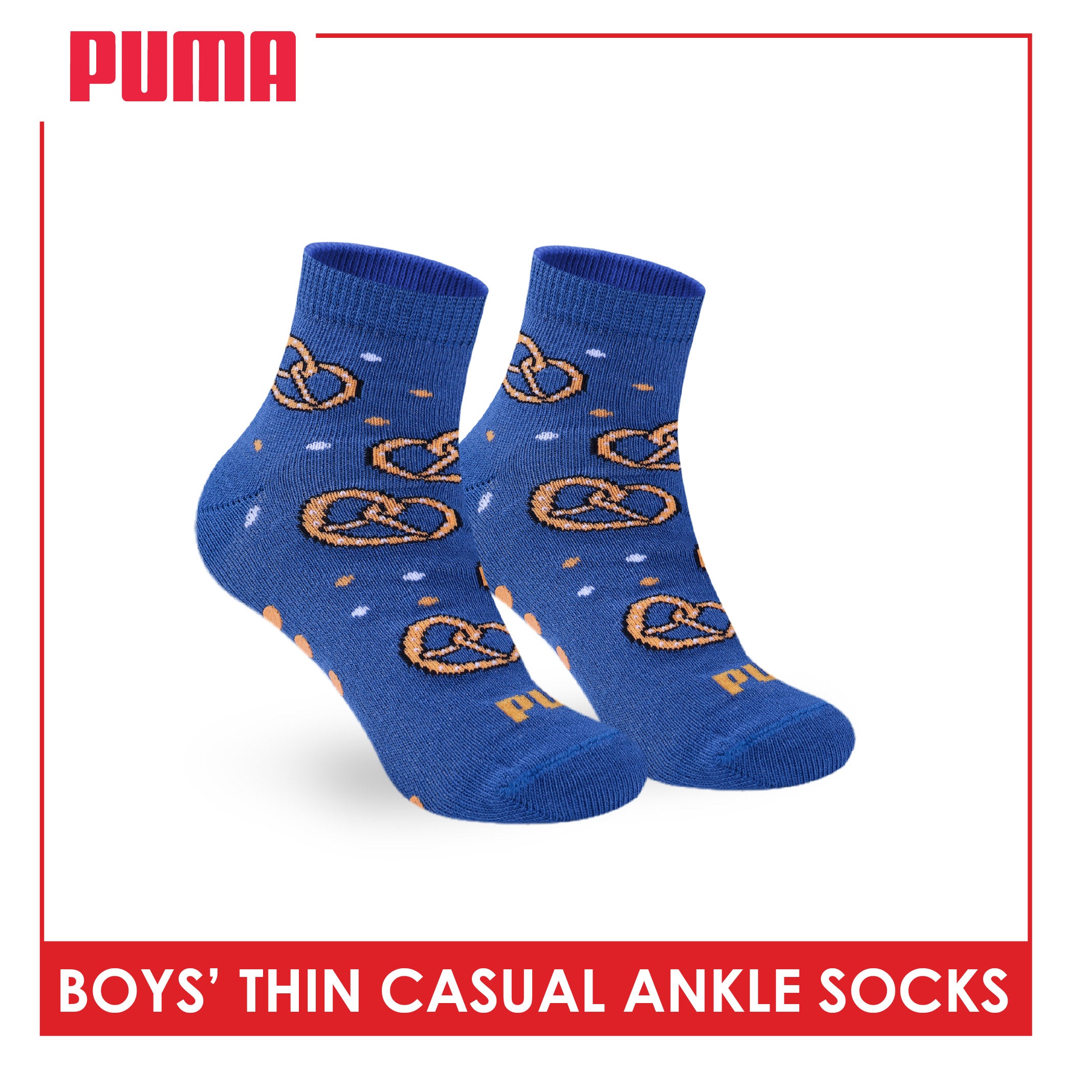 Puma Boys' Gripper Anti Slip Thin Casual Ankle Socks 1 pair PBCR612