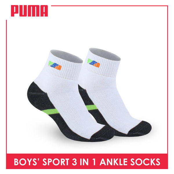 Puma Boys’ Cotton Thick Sports Ankle Socks 3 pairs in a pack PBSEG4