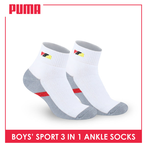 Puma Boys’ Cotton Thick Sports Ankle Socks 3 pairs in a pack PBSEG4