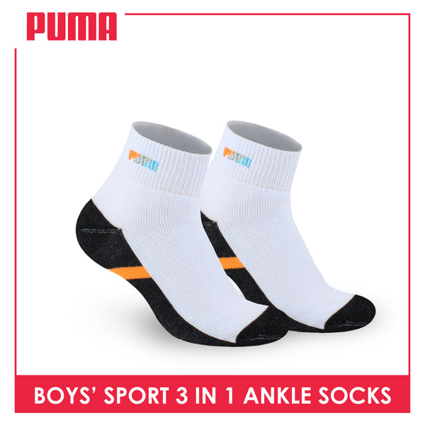 Puma Boys’ Cotton Thick Sports Ankle Socks 3 pairs in a pack PBSEG4