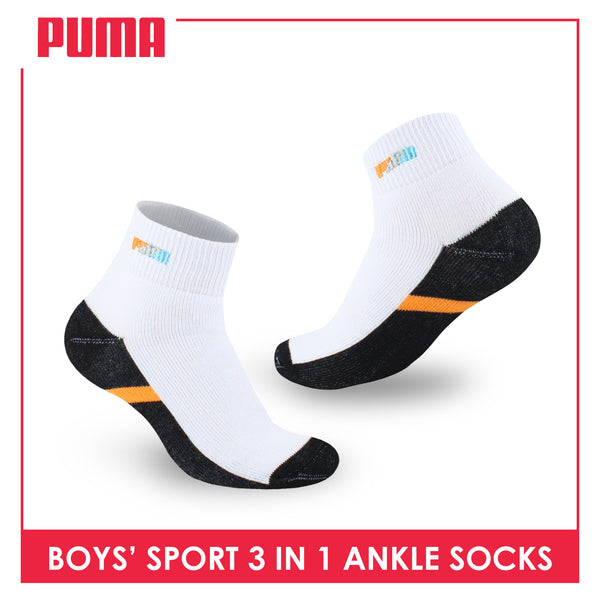 Puma Boys’ Cotton Thick Sports Ankle Socks 3 pairs in a pack PBSEG4