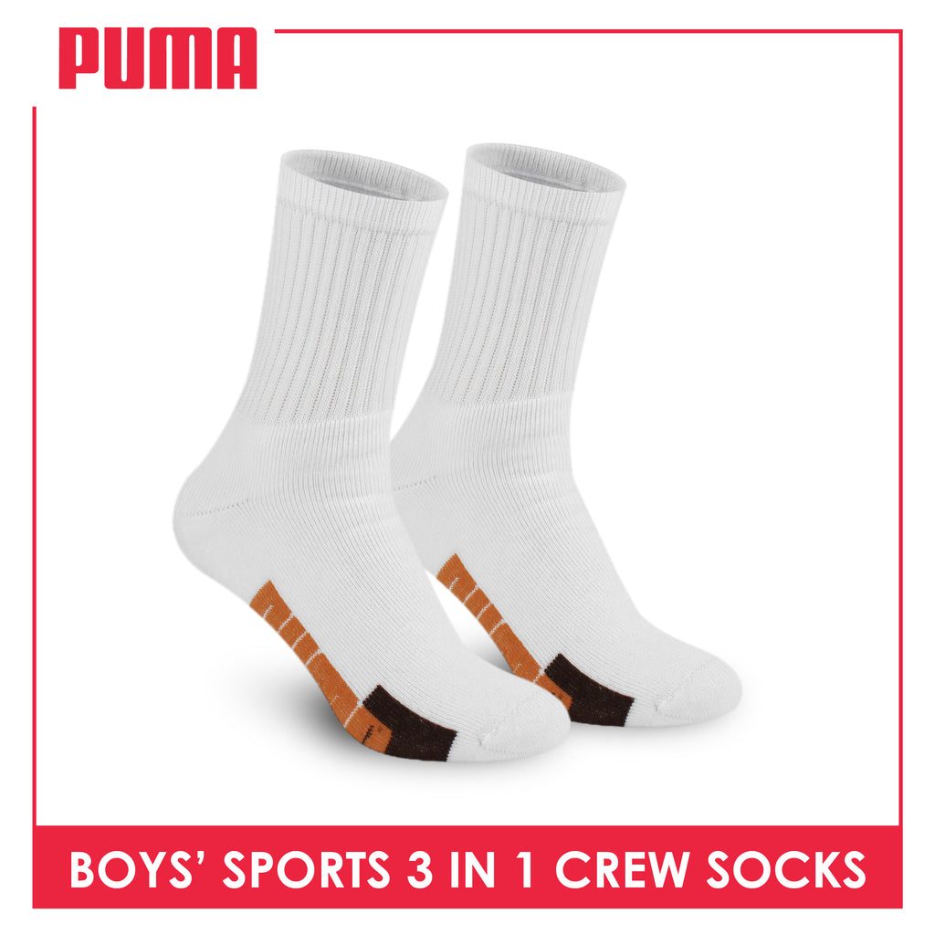 Puma Boys’ Cotton Thick Sports Crew Socks 3 pairs in a pack PBSKG22