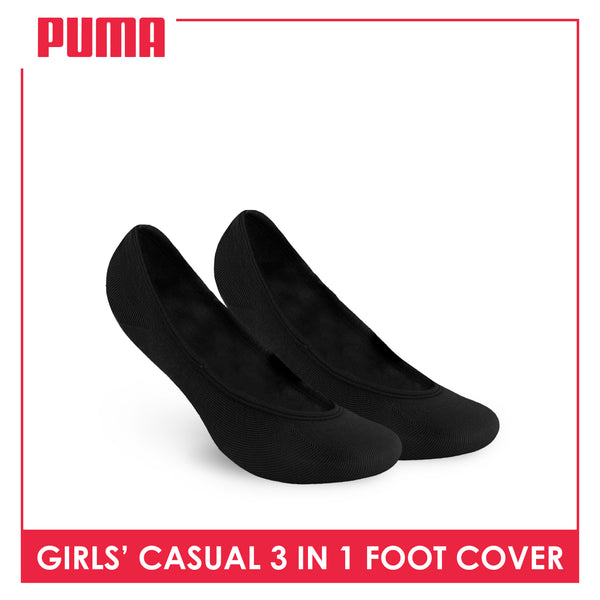 Puma Girls' Cotton Lite Thin Casual Foot Cover 3 pairs in a pack PCFG1