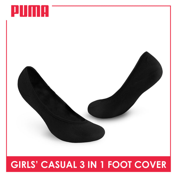 Puma Girls' Cotton Lite Thin Casual Foot Cover 3 pairs in a pack PCFG1