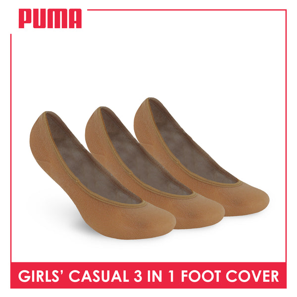 Puma Girls' Cotton Lite Thin Casual Foot Cover 3 pairs in a pack PCFG1