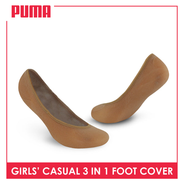 Puma Girls' Cotton Lite Thin Casual Foot Cover 3 pairs in a pack PCFG1