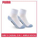 Puma Girls’ Cotton Lite Thin Casual Ankle Socks 3 pairs in a pack PGCKG22