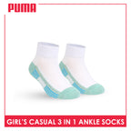 Puma Girls’ Cotton Lite Thin Casual Ankle Socks 3 pairs in a pack PGCKG23