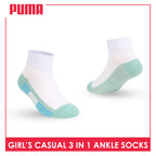 Puma Girls’ Cotton Lite Thin Casual Ankle Socks 3 pairs in a pack PGCKG23