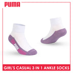 Puma Girls’ Cotton Lite Thin Casual Ankle Socks 3 pairs in a pack PGCKG23