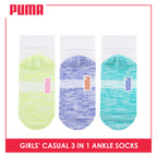 Puma Girl's Cotton Thin Casual Ankle Socks 3 pairs in a pack PGCKG26