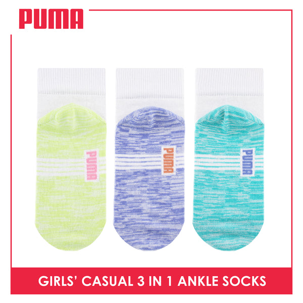 Puma Girl's Cotton Thin Casual Ankle Socks 3 pairs in a pack PGCKG26