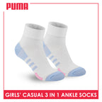 Puma Girl's Cotton Thin Casual Ankle Socks 3 pairs in a pack PGCKG27