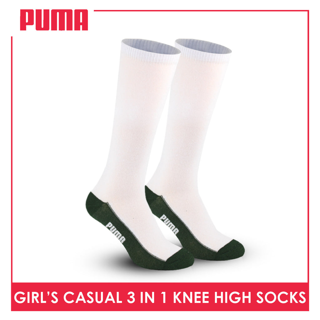 Puma Girl's Cotton Thin Casual Knee High Socks 3 pairs in a pack PGKHG3