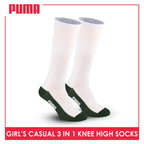 Puma Girl's Cotton Thin Casual Knee High Socks 3 pairs in a pack PGKHG3