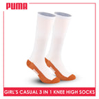 Puma Girl's Cotton Thin Casual Knee High Socks 3 pairs in a pack PGKHG3