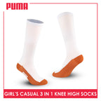 Puma Girl's Cotton Thin Casual Knee High Socks 3 pairs in a pack PGKHG3