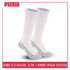 Puma Girl's Cotton Thin Casual Knee High Socks 3 pairs in a pack PGKHG3