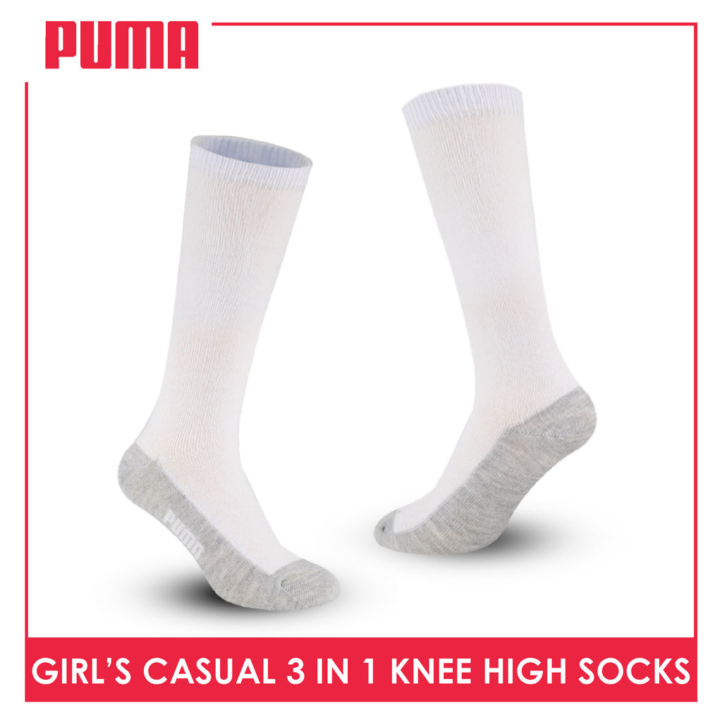 Puma Girl's Cotton Thin Casual Knee High Socks 3 pairs in a pack PGKHG3