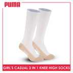 Puma Girl's Cotton Thin Casual Knee High Socks 3 pairs in a pack PGKHG3