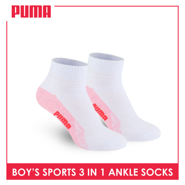 Puma Boys’ Cotton Thick Sports Ankle Socks 3 pairs in a pack PGSKG8