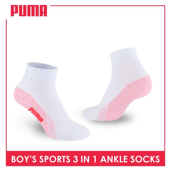 Puma Boys’ Cotton Thick Sports Ankle Socks 3 pairs in a pack PGSKG8