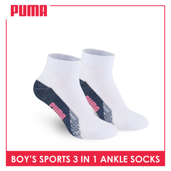 Puma Boys’ Cotton Thick Sports Ankle Socks 3 pairs in a pack PGSKG8