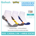 Biofresh | Pokemon Kids Antimicrobial Cotton Thin Casual Ankle Socks 3 pairs in 1 pack PKRBCKG3
