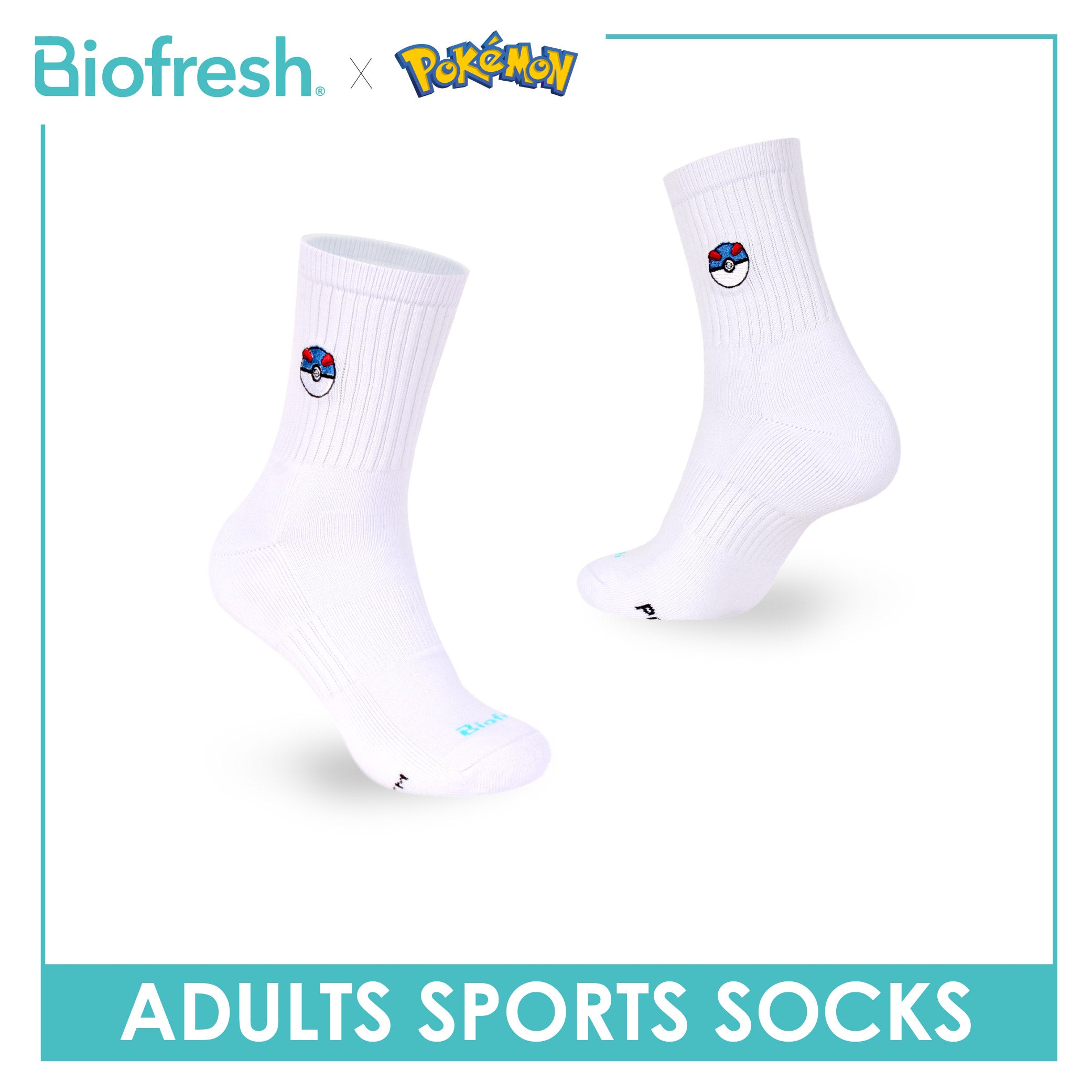 Biofresh | Pokemon Adults Cotton Embroidered Thick Sports Crew Socks 1 pair PKRMSE531