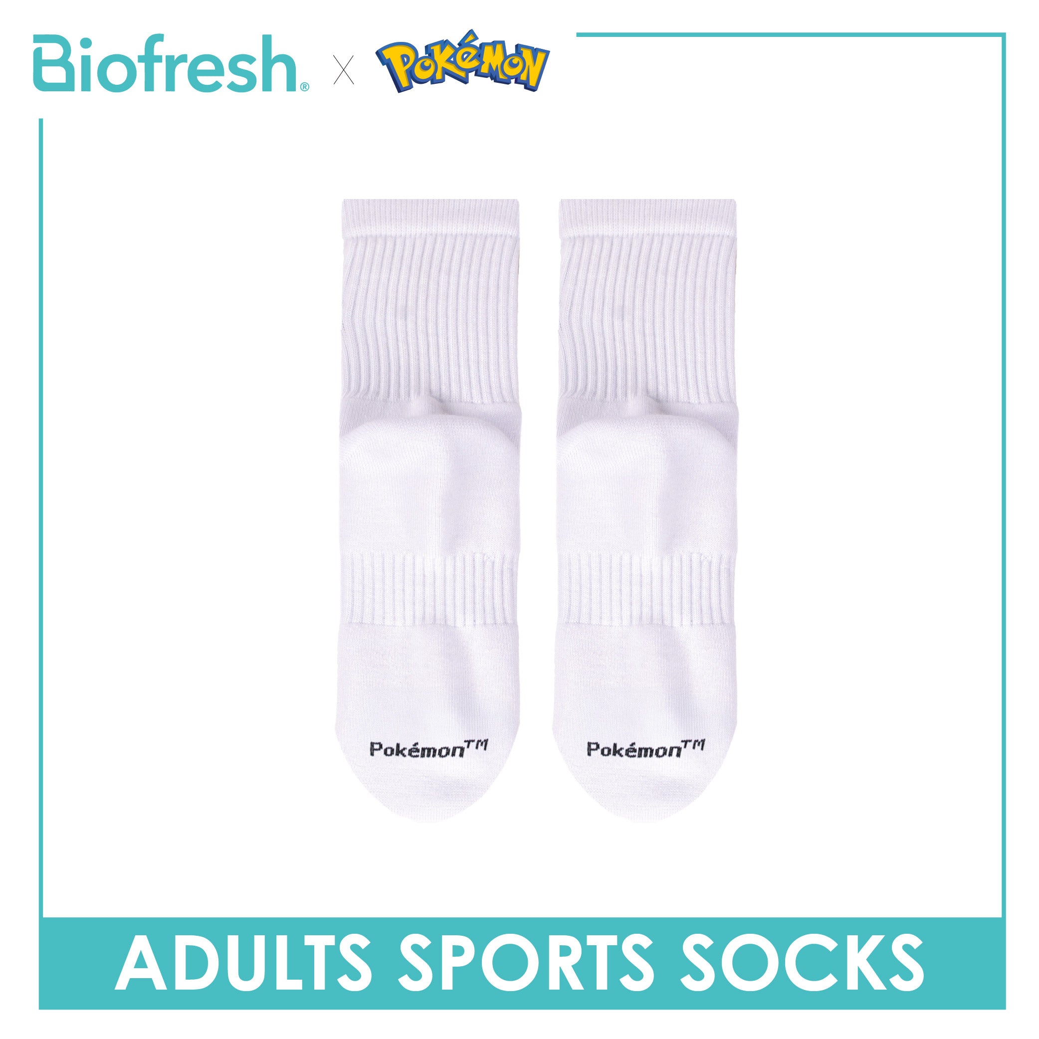 Biofresh | Pokemon Adults Cotton Embroidered Thick Sports Crew Socks 1 pair PKRMSE531