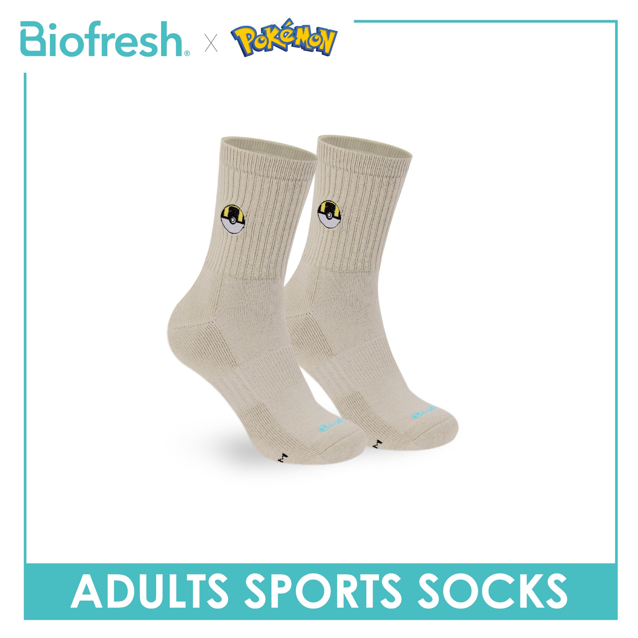 Biofresh | Pokemon Adults Cotton Embroidered Thick Sports Crew Socks 1 pair PKRMSE531
