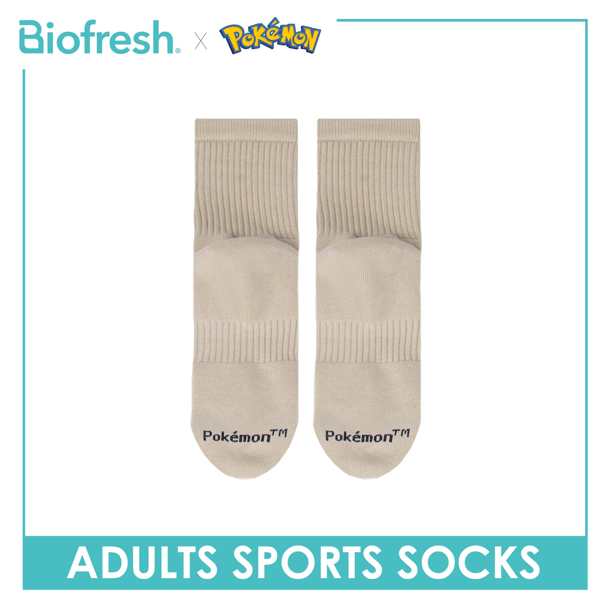 Biofresh | Pokemon Adults Cotton Embroidered Thick Sports Crew Socks 1 pair PKRMSE531