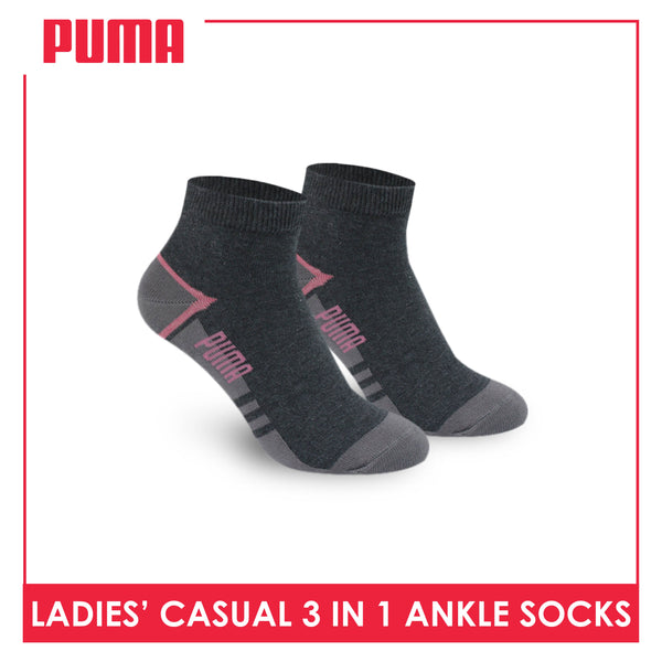Puma Ladies’ Cotton Lite Casual Ankle Socks 3 pairs in a pack PLCG3401