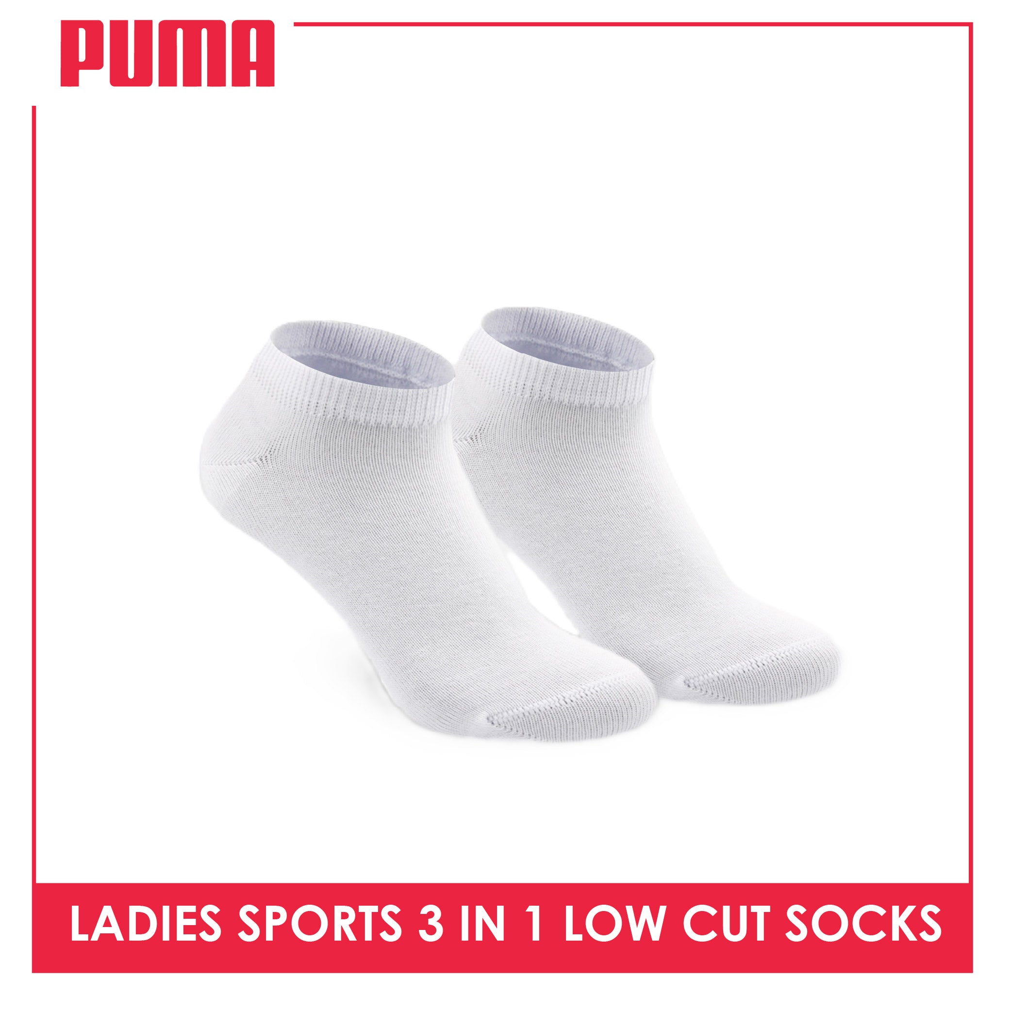 Puma Ladies' Cotton Casual Low Cut Socks 3 pairs in a pack PLCKG13
