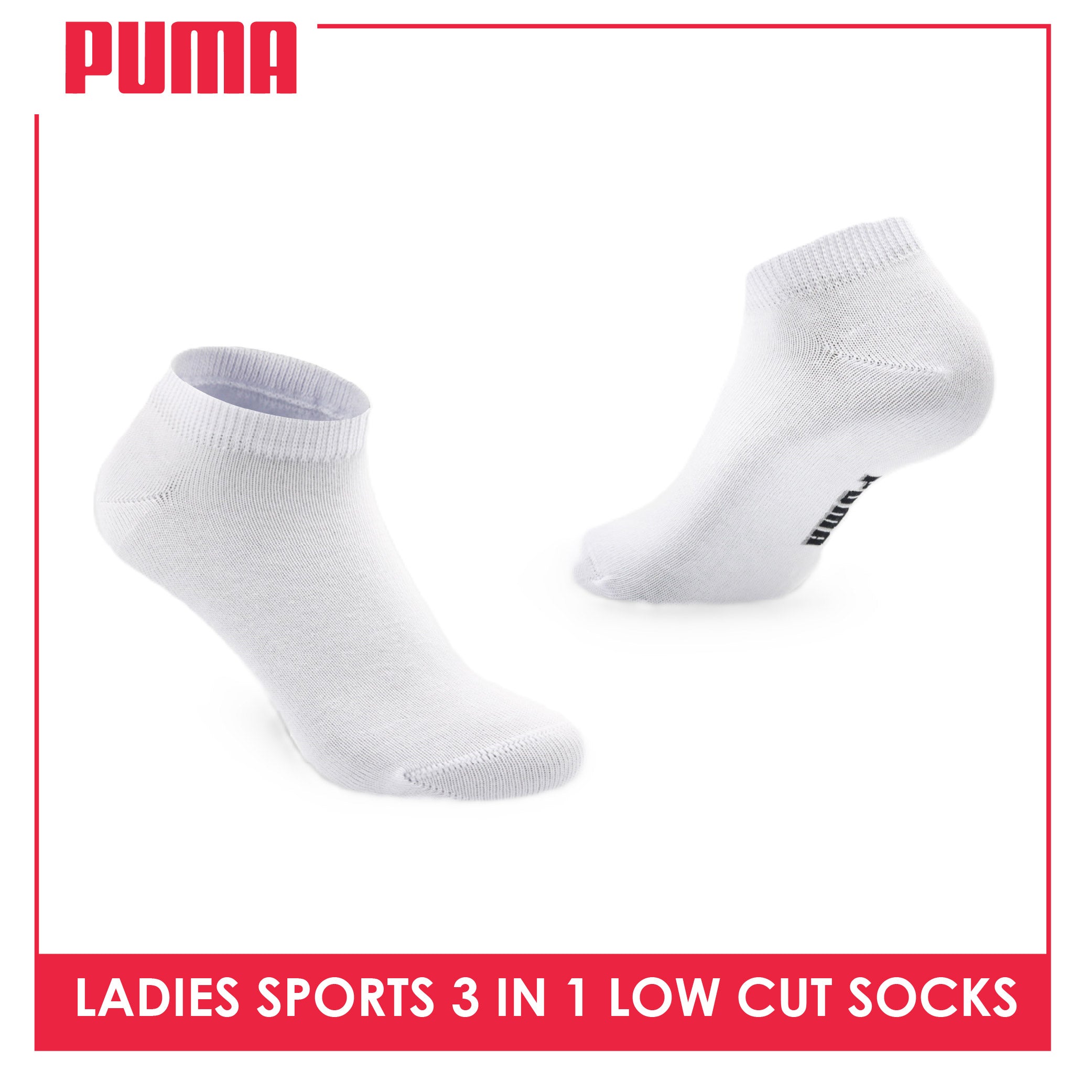 Puma Ladies' Cotton Casual Low Cut Socks 3 pairs in a pack PLCKG13