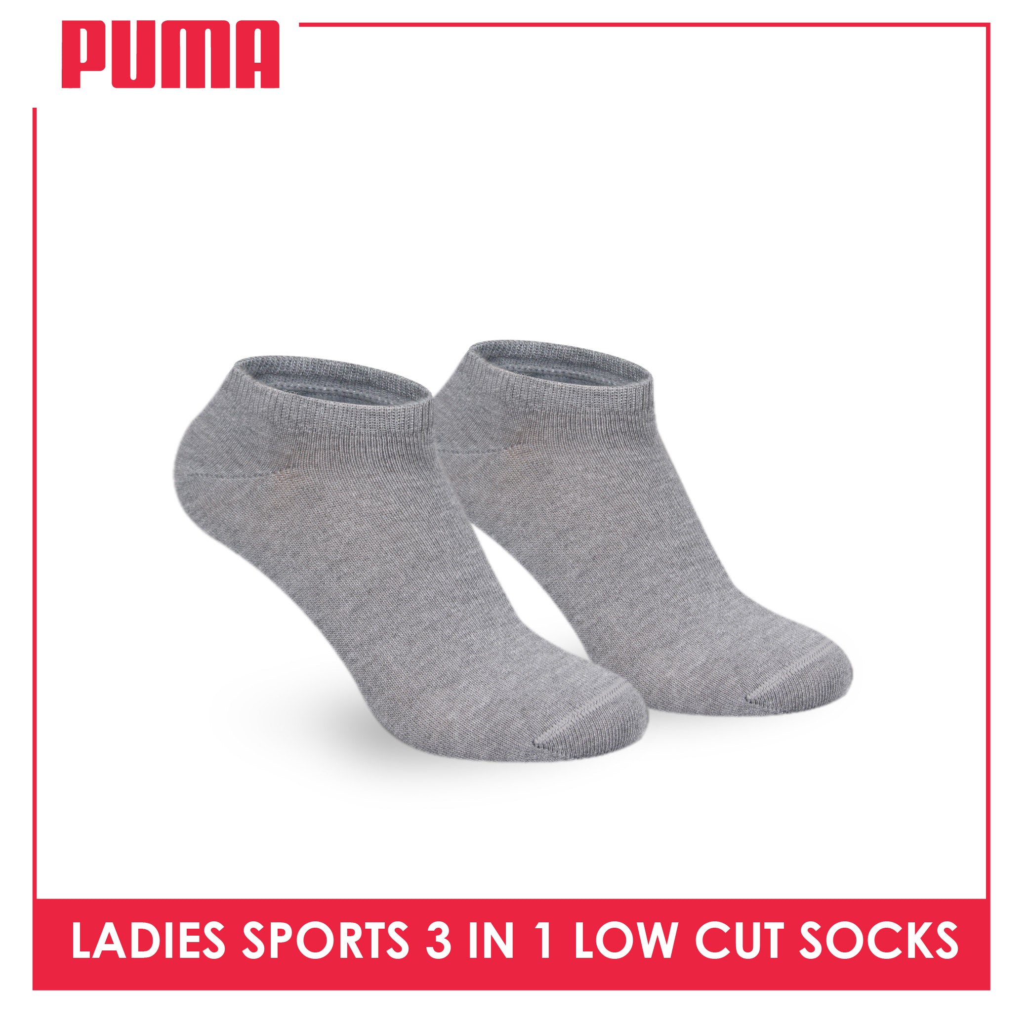 Puma Ladies' Cotton Casual Low Cut Socks 3 pairs in a pack PLCKG13