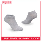 Puma Ladies' Cotton Casual Low Cut Socks 3 pairs in a pack PLCKG13