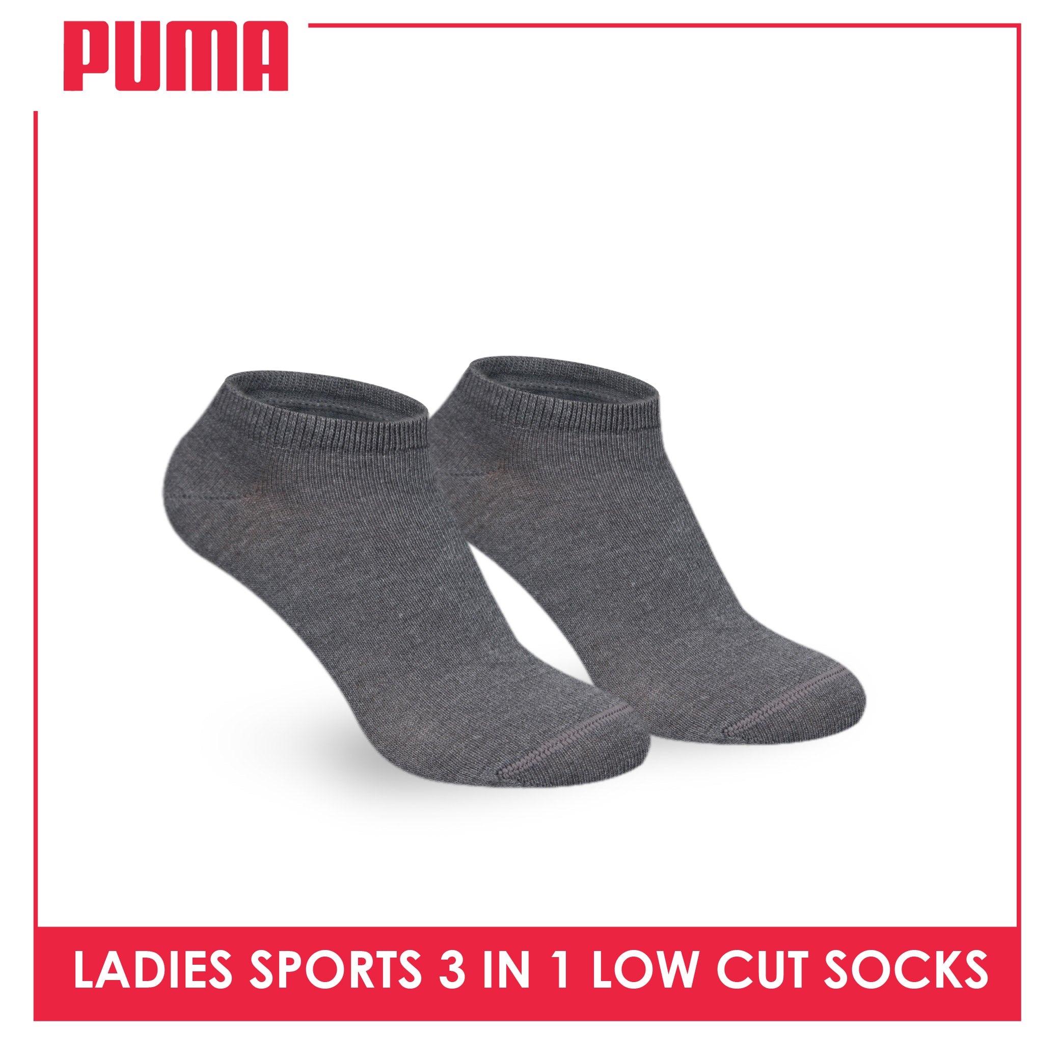 Puma Ladies' Cotton Casual Low Cut Socks 3 pairs in a pack PLCKG13