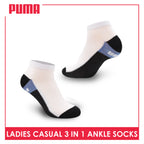 Puma Ladies' Cotton Lite Thin Casual Ankle Socks 3 pairs in a pack PLCKG14