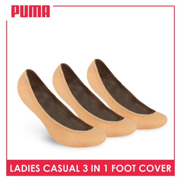 Puma Ladies' Cotton Lite Thin Casual Foot Cover 3 pairs in a pack PLFG1