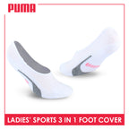 Puma Ladies' Cotton Lite Thick Sports Foot Cover 3 pairs in a pack PLSFG3