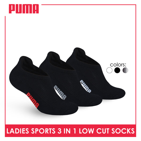 Puma Ladies' Cotton Thick Sports Low Cut Socks 3 pairs in a pack PLSKG11