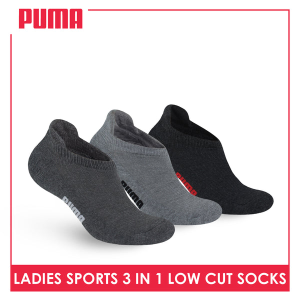 Puma Ladies' Cotton Thick Sports Low Cut Socks 3 pairs in a pack PLSKG11