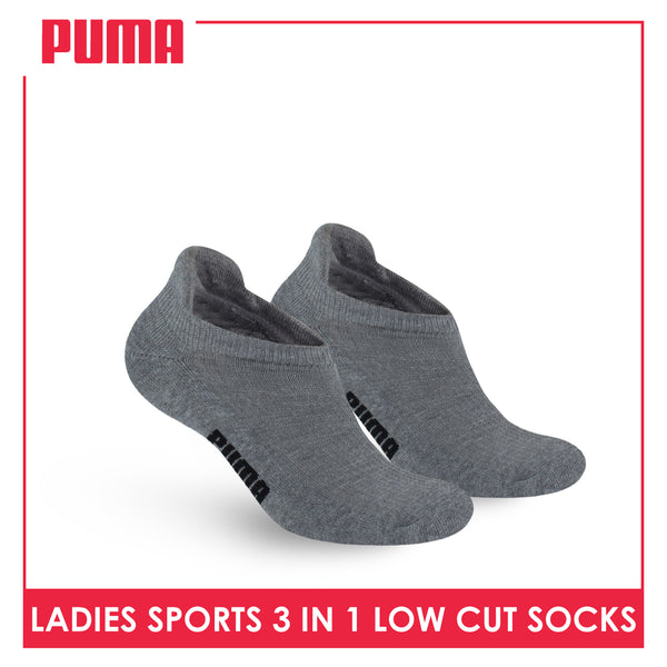 Puma Ladies' Cotton Thick Sports Low Cut Socks 3 pairs in a pack PLSKG11