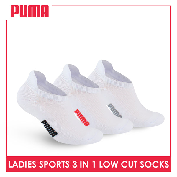 Puma Ladies' Cotton Thick Sports Low Cut Socks 3 pairs in a pack PLSKG11