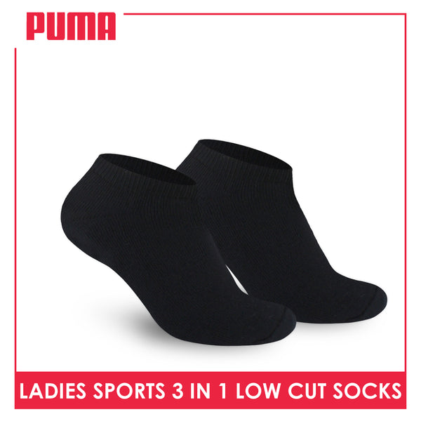 Puma Ladies' Cotton Thick Sports Low Cut Socks 3 pairs in a pack PLSKG12