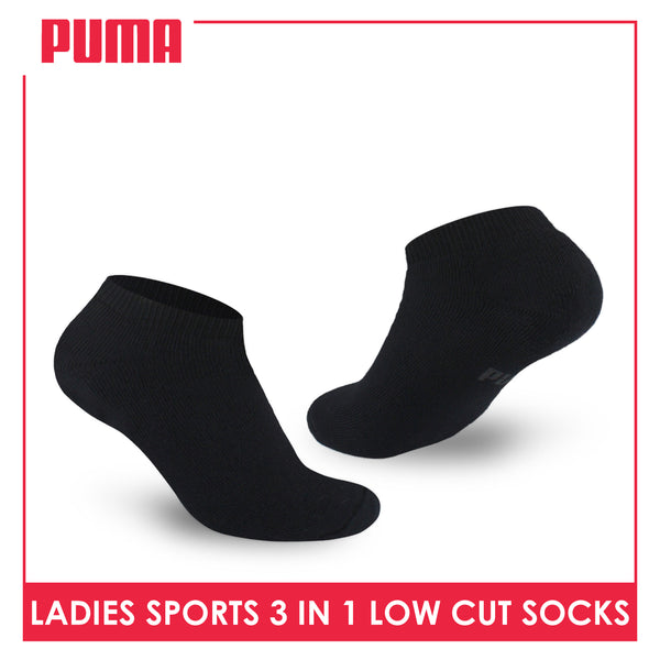 Puma Ladies' Cotton Thick Sports Low Cut Socks 3 pairs in a pack PLSKG12