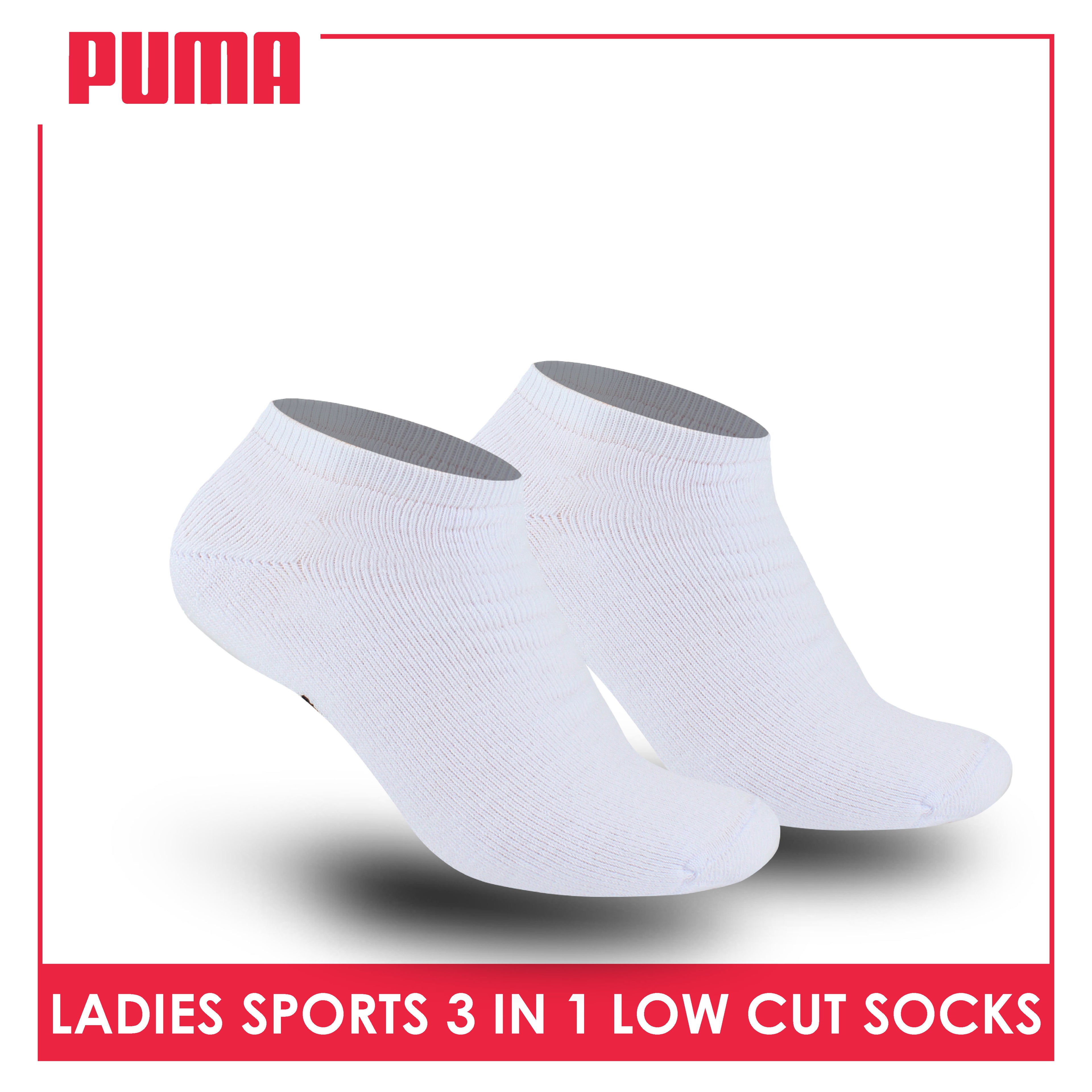 Puma Ladies' Cotton Thick Sports Low Cut Socks 3 pairs in a pack PLSKG12